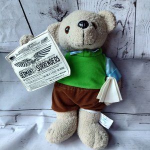 RARE Toy Parade Germany Surrenders Newspaper Newsboy Teddy Bear Plush 13"